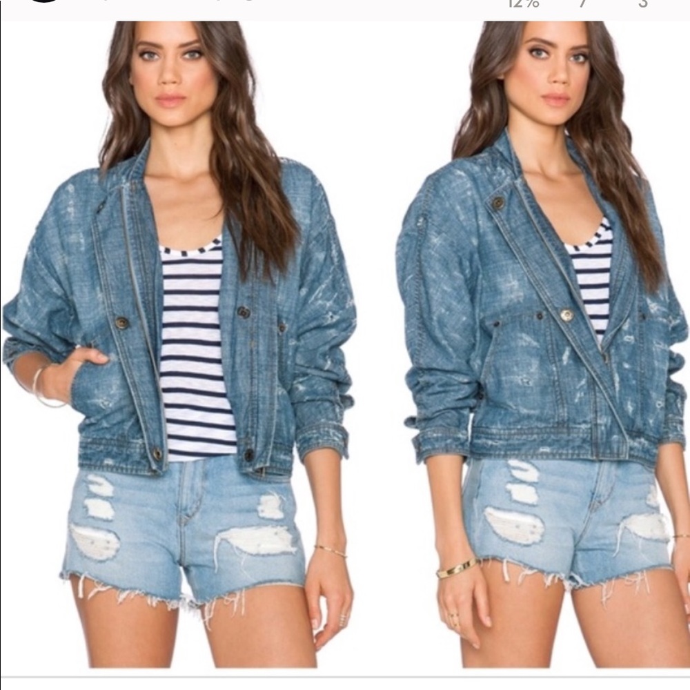 Free People tattered tennis distressed jacket coat